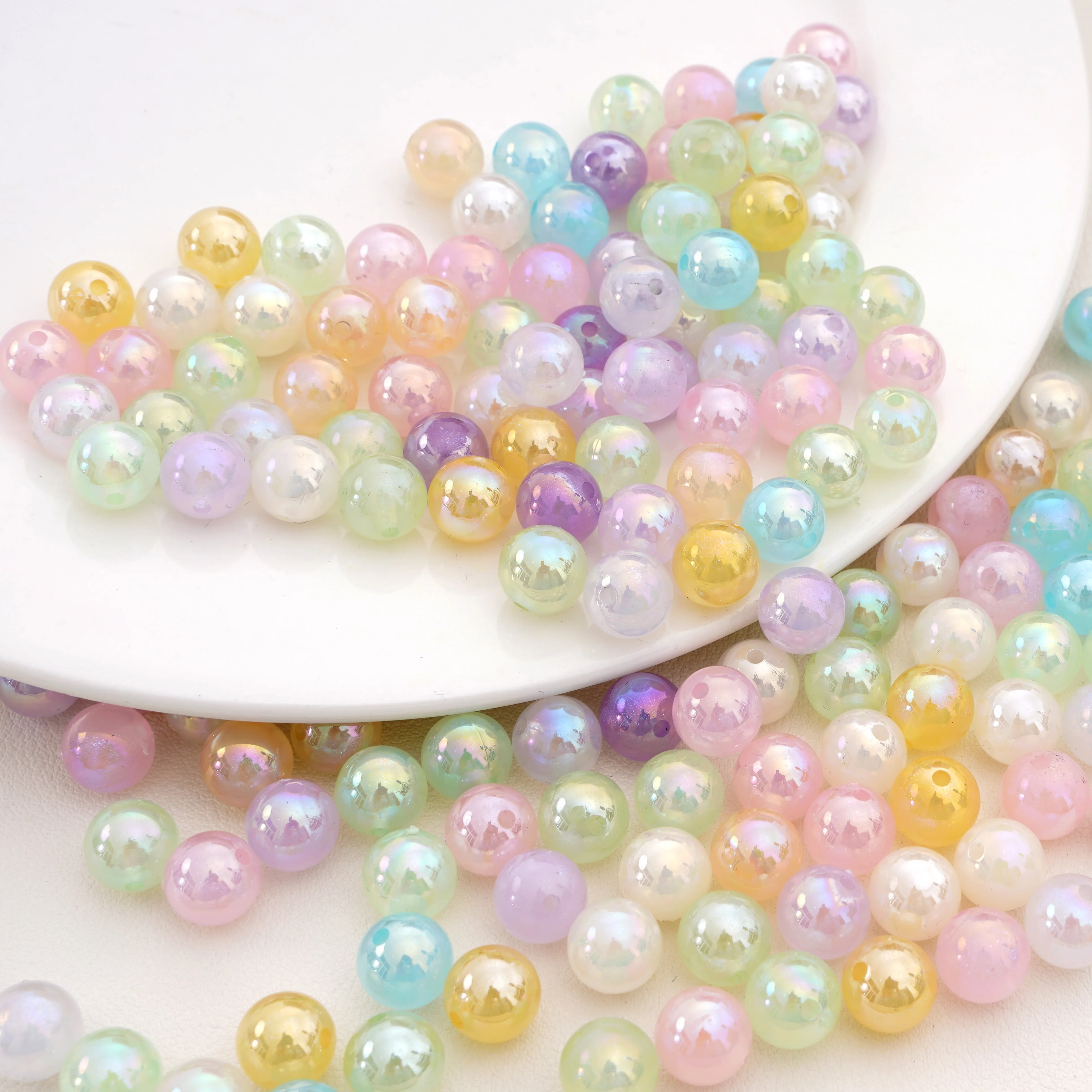 

20pcs Acrylic Beading Princess Beads Gift Sweet Girl Beads Round Loose Spacer Beads For Jewelry Making DIY Bracelet Accessories