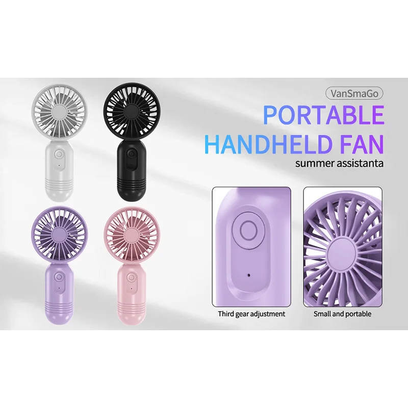 Ventilador de mão portátil, Multi-purpose, USB Recarregável, Mini ventilador para viagens ao ar livre, Camping, Ventiladores móveis universais