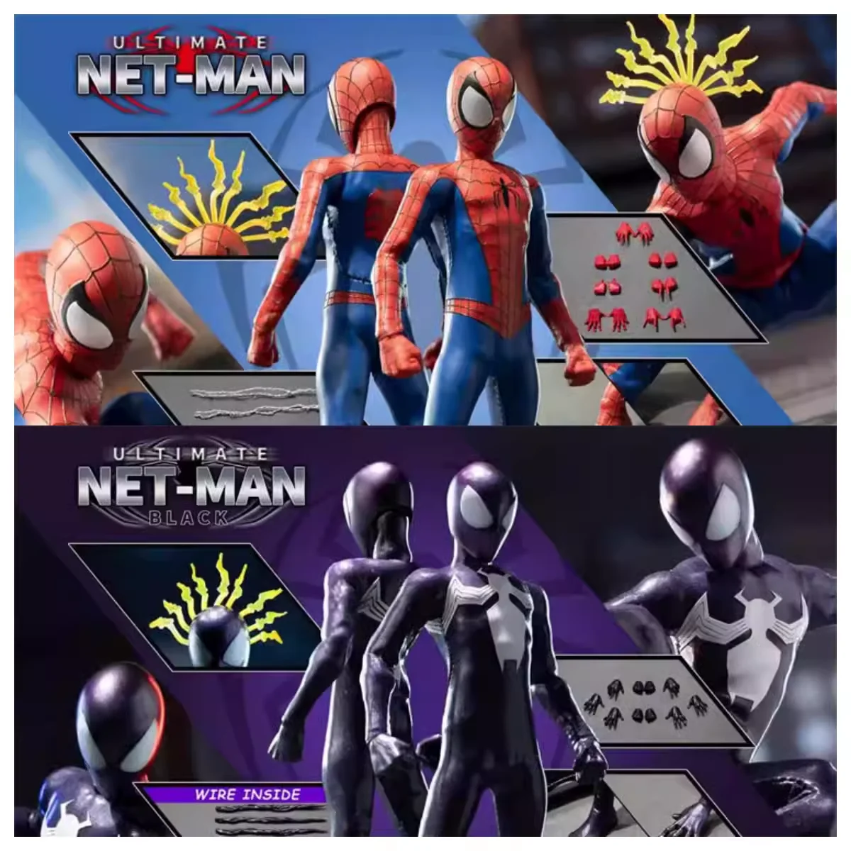 Originele 1/12 Schaal Mannelijke Soldaat Ultieme Netman Rood/Zwart Spider Hero Volledige Set Pvc GK Action Figure Model Speelgoed geschenken Collectie
