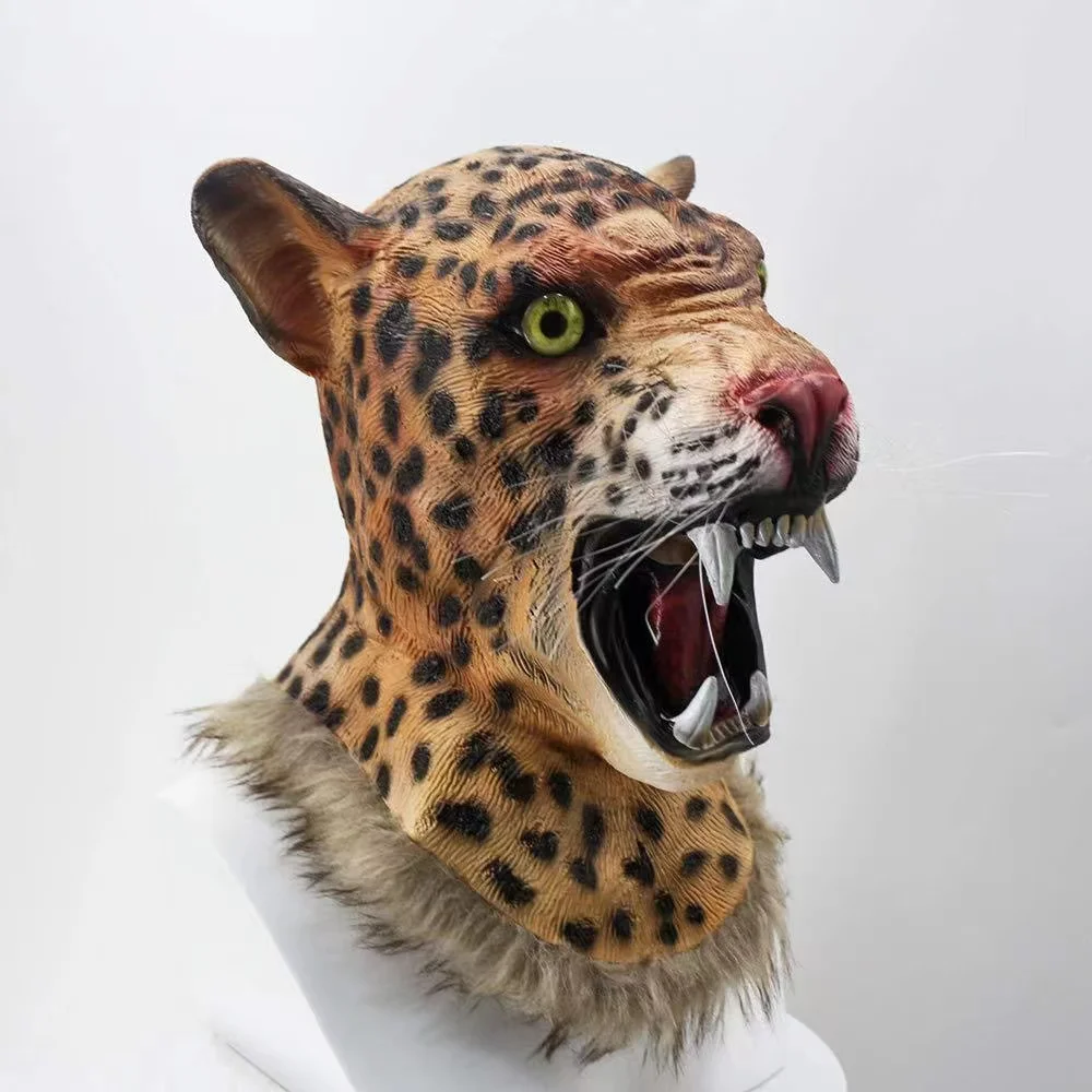 Carnival Party Supplies Masquerade Cosplay Leopard Panther Animal Head Latex Jaguar Mask