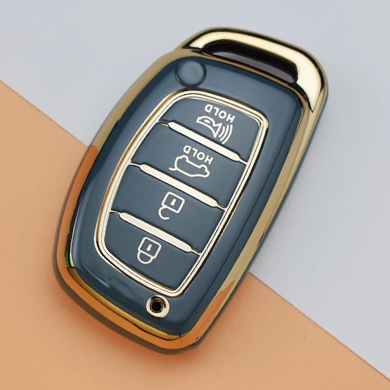 4 Buttons Flip Folding Key TPU Car Key Case Cover for Hyundai Sonata 2015 Key Shell Fob Auto Car Accessories