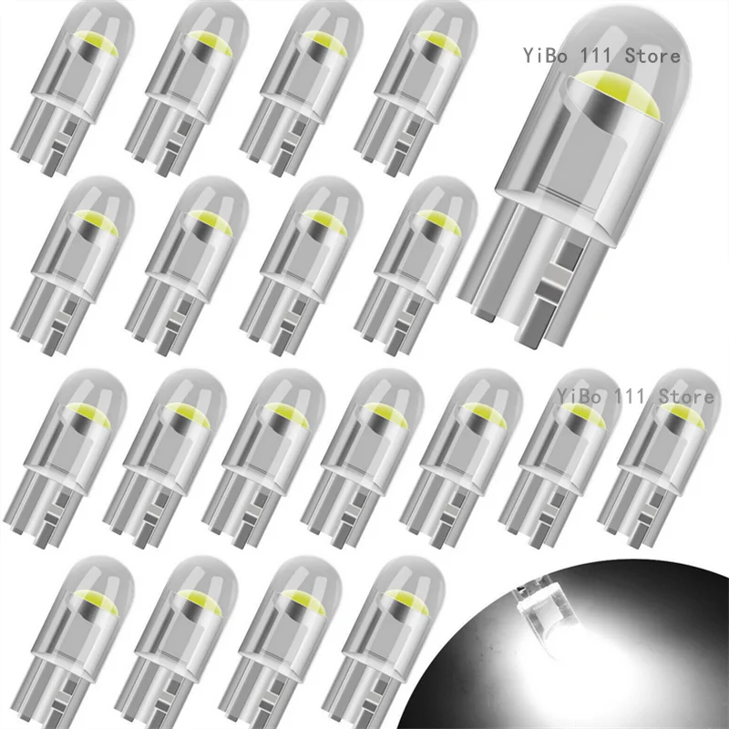 License Plate Bulb for Car, LED Canbus Glass, Reading Dome Lamp, Marker, White Light, T10 DC, 12V, 6000K, 1Pc, 10Pcs, 200Pcs