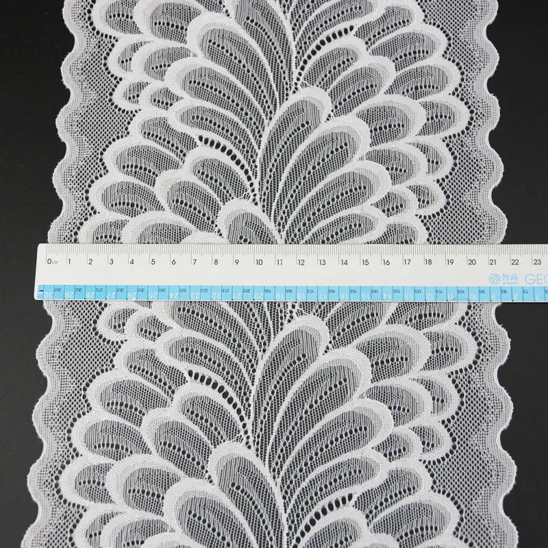 (3 metry) 22cm liście elastyczna, rozciągająca się koronka wykończenia do odzieży akcesoria sukienka aplikacja do szycia kostium koronki tkaniny