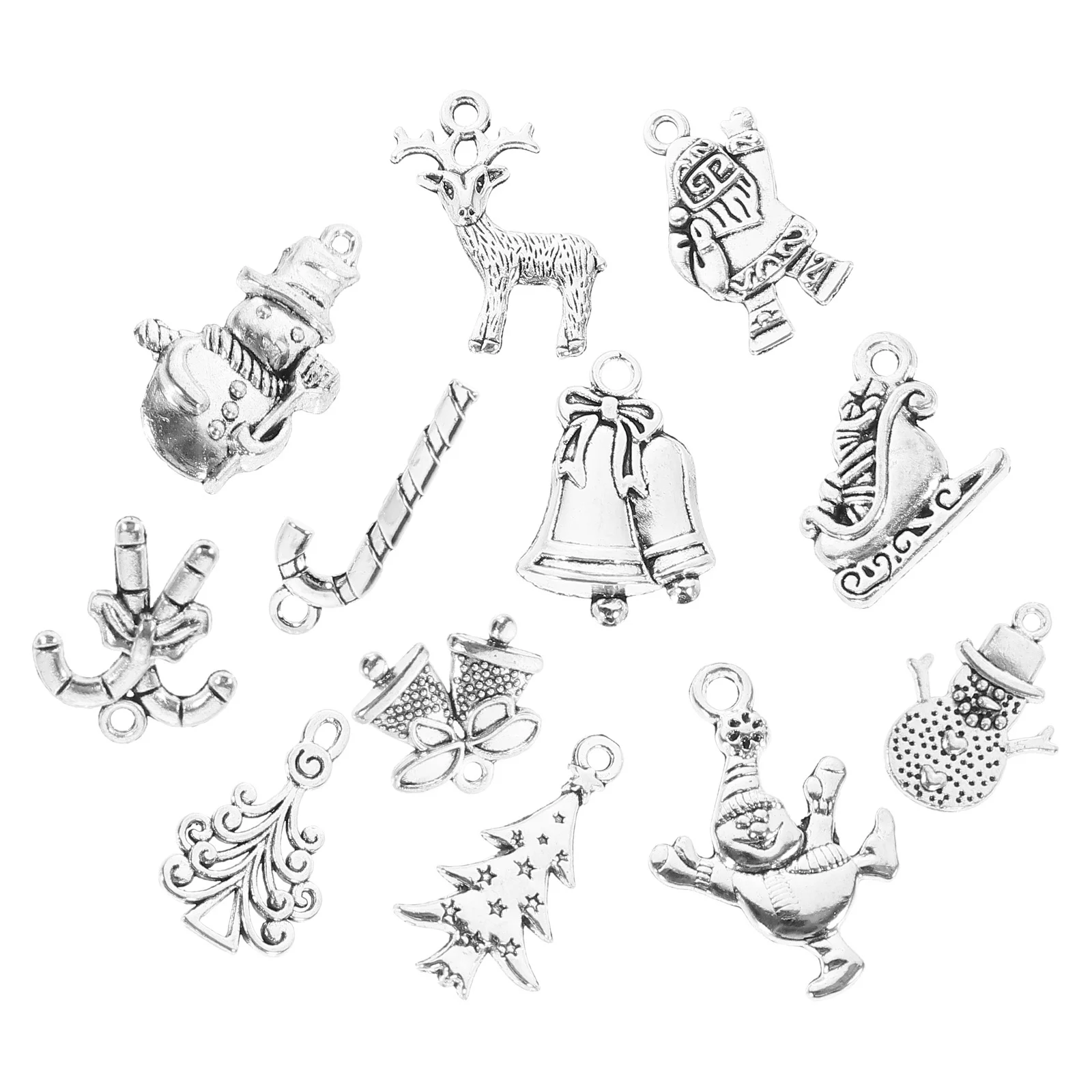 

12Pcs Christmas Tree Charms Alloy Pendants DIY Jewelry Necklace Bracelet Keychain Christmas Jewelry Making Charms