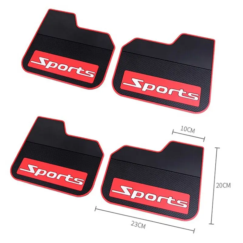 4 PCS car fender SUV sedan pickup truck splash water blocking stone and sand soft rubber SPORTS style modified auto parts