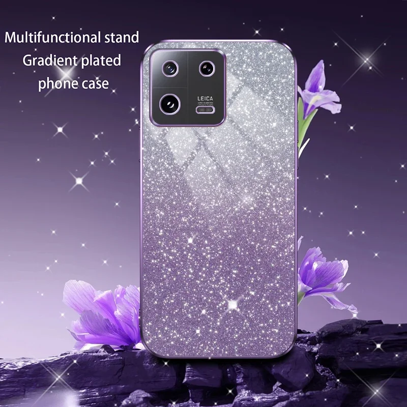 Luxury Shiny Glitter Plating Silicone Case for Xiaomi Mi 13T Xiaomi13T 13 T 12 11T 11 Lite 14 Pro Camera Lens Soft Back Cover