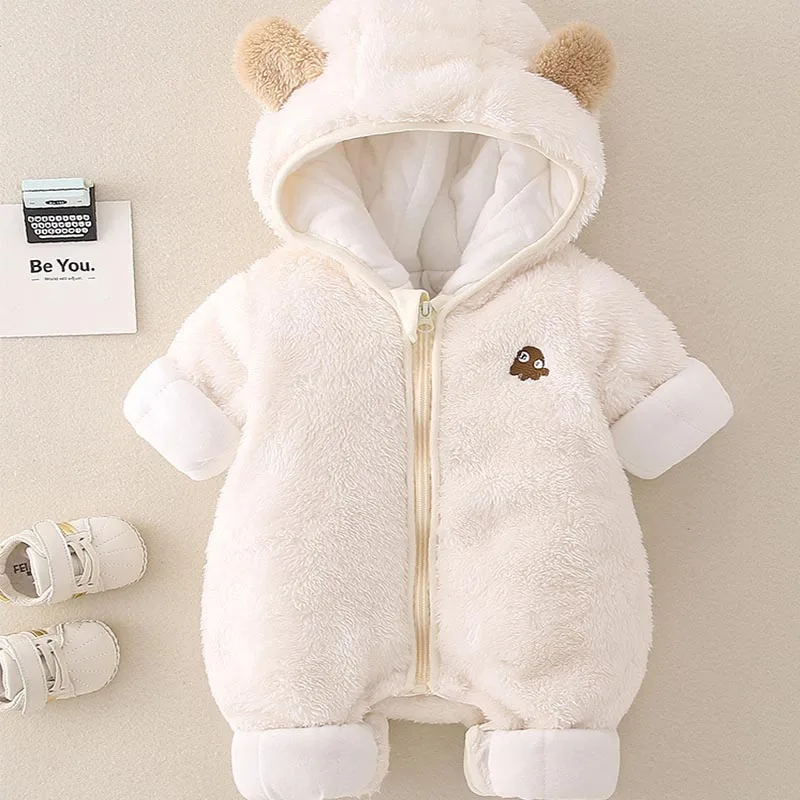 Baby Autumn Winter Warm Jumpsuit Cartoon Little Bear Cute Toddler Romper Crawling Clothes Newborn Boy Costume Clothing Overall