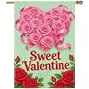NGZ Sweet Valentine Pink Roses Garden Flag 28X40 Inch Linen Double Sided Flag for Love llz