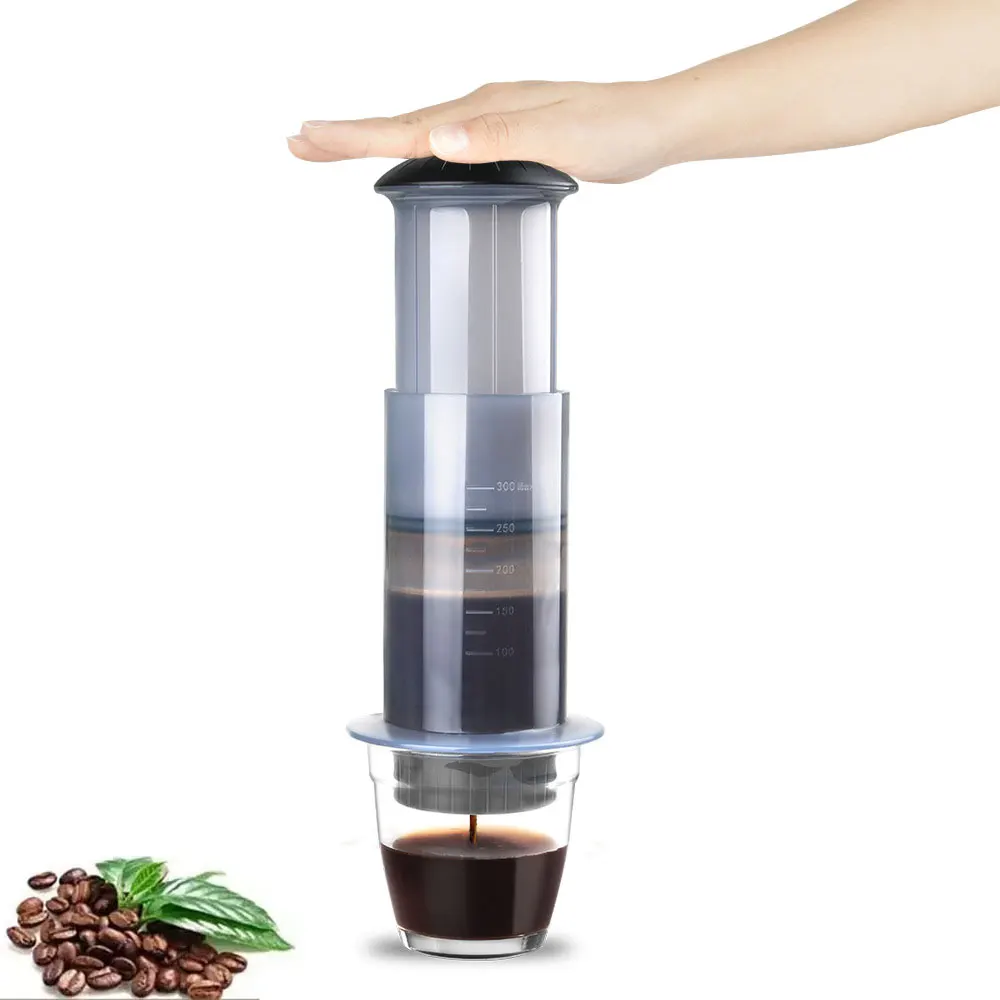 

Portable Coffee Maker Filter Glass Espresso French Press Coffee Pot Air Press Drip Filter Glass Coffee Pot for Camping Office