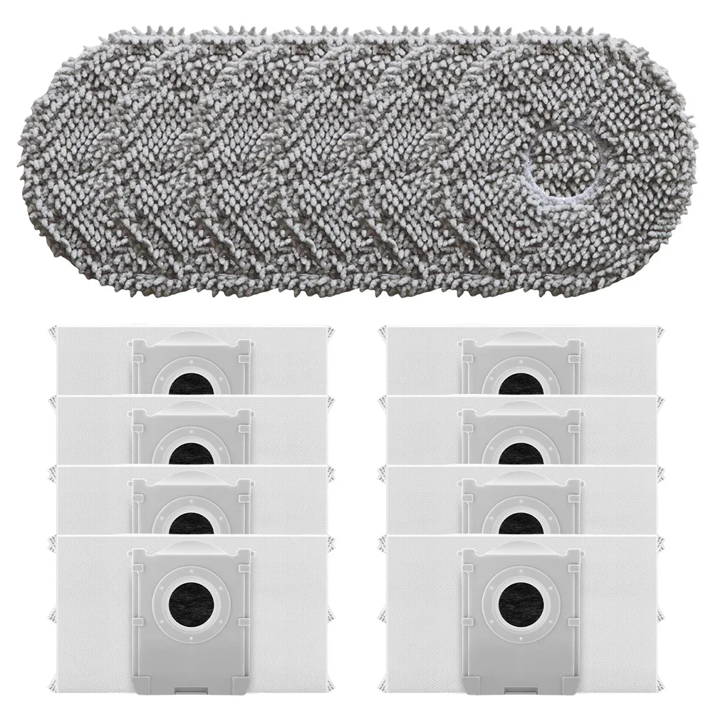 

Upgrade Your For ECOVACS T30C PRO For OMNI Robot Vacuum with 6 Mop Cloths and 8 Dust Bags for Superior Cleaning Performance