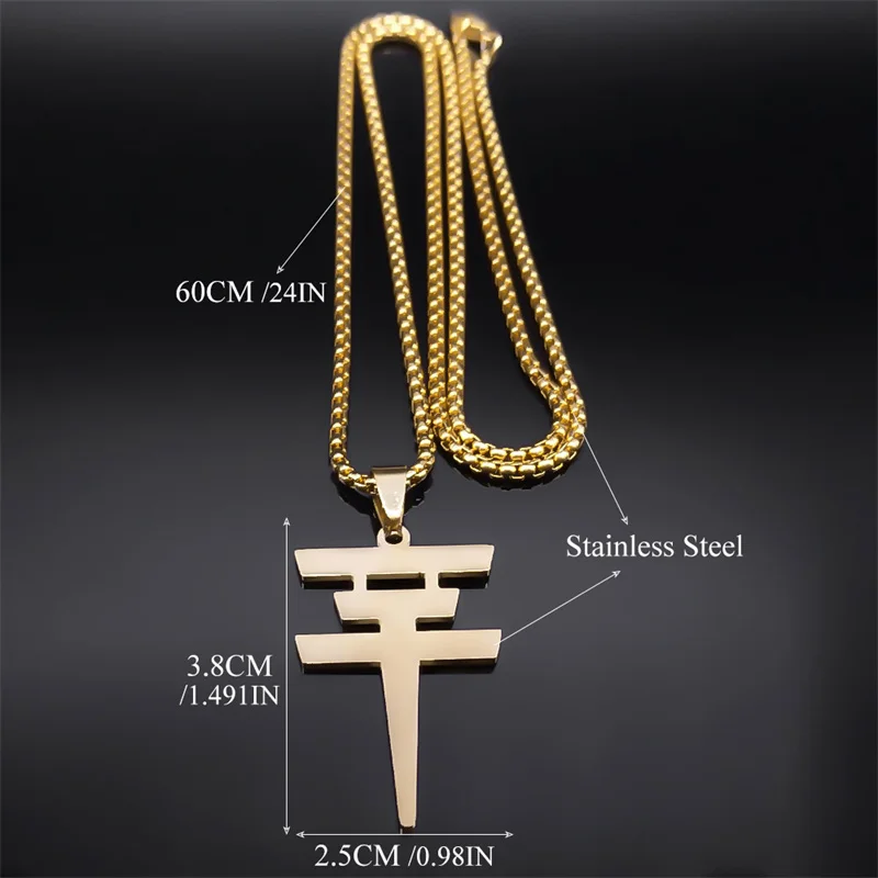 German Rock Music Band Tokio Hotel Pendant Necklace for Women Men Stainless Steel Gold Color Symbol Chain Jewelry collar N2665-2