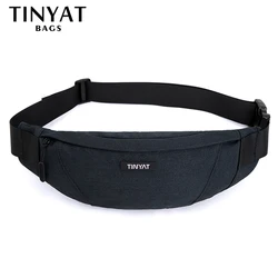 TINYAT Men Waist Bag pack Purse Waterproof Canvas Travel Phone belt bag pouch for Men Women Casual Bag for Belt Hip Pack