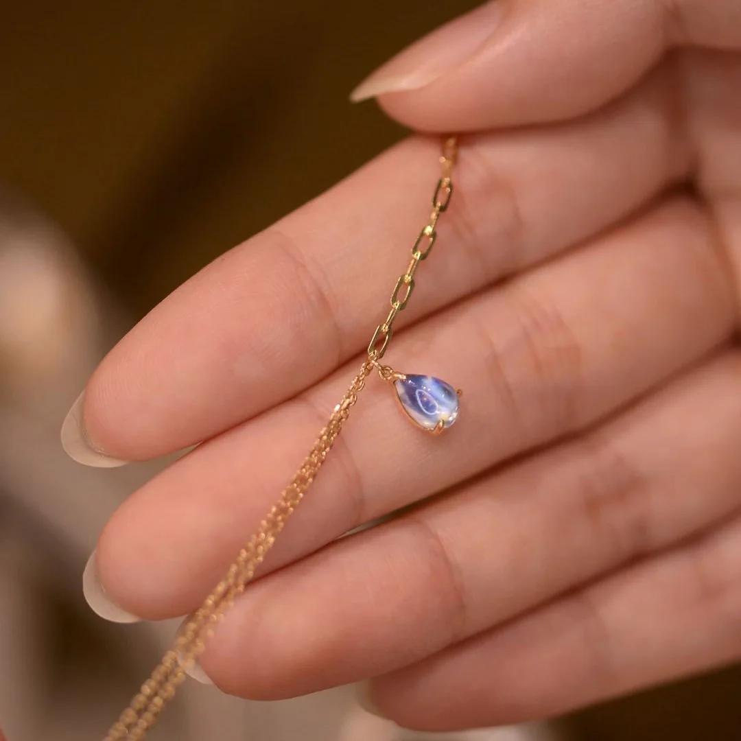 Inspiration Simple Blue Water Drop Double layer Chain Bracelets for women High end Charms Elegant Bracelet Party Jewelry Gift