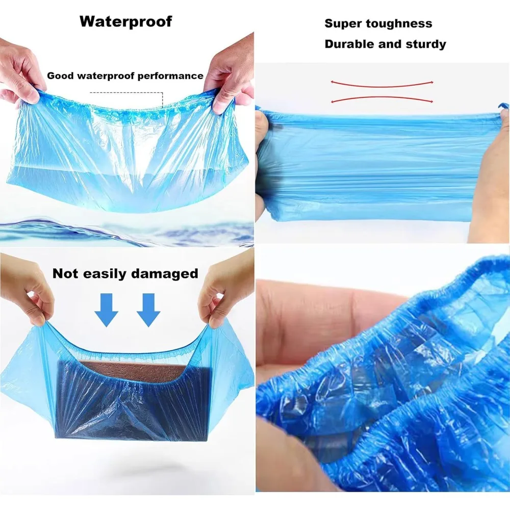 Reusable Shoe Covers – 8 Pairs, Waterproof & Non-Slip, Machine Washable, Large