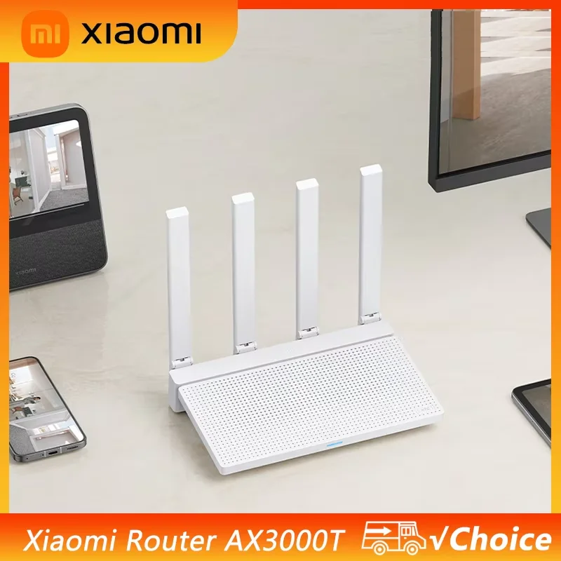 

Original Xiaomi AX3000T Router 5GHz 160MHz Broadband 1.3GHz Processor High Speed NFC Connection For Home Office Games CN