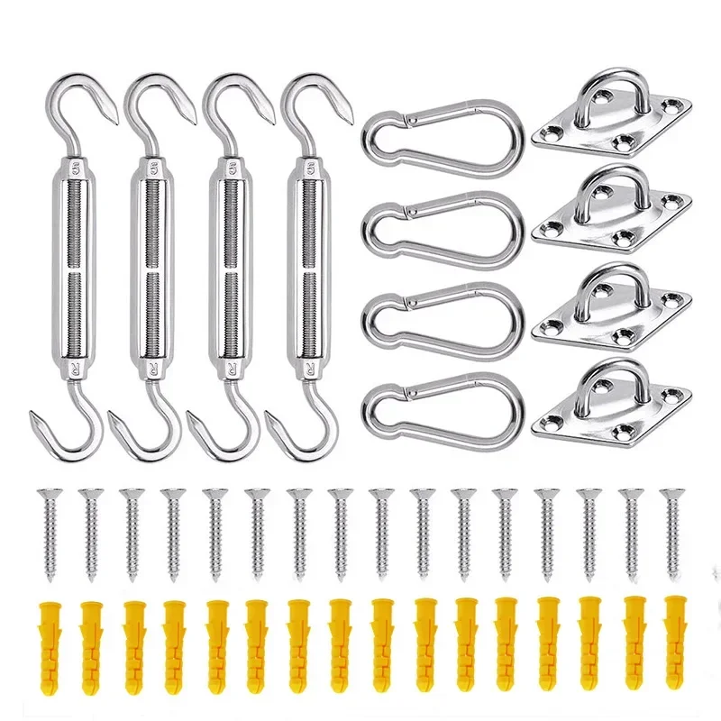 304 Stainless Steel Sunshade Sail Fittings Diamond Door Buckles Flower Basket Screws Stainless Steel Snap Hooks