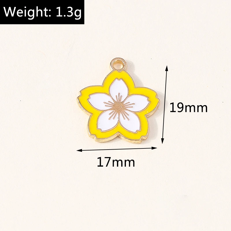 20 Stück niedliche, bunte Emaille-Blumenanhänger zum Basteln von Halsketten, Ohrringen, Armbändern, DIY-Bastelarbeiten und Schmuckzubehör ﻿ – Detail 7