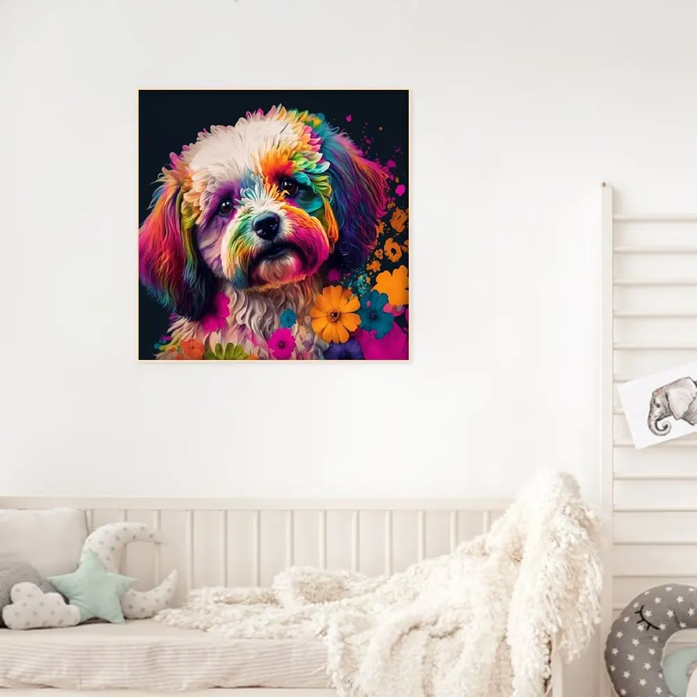 

Diamond Painting Family Colorful Cute Dog Fairy Dust Diamond Dot Art Crystal Resin Mosaic Painting Kit AB Drill Cross Stitch Set