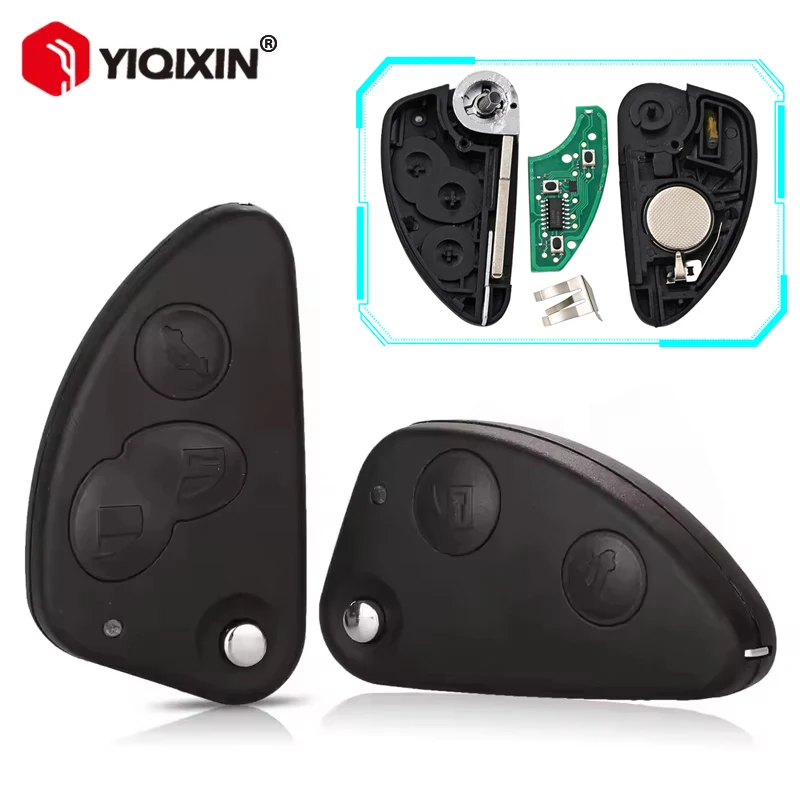 

YIQIXIN ID48 Chip 433MHz Flip Folding Remote Car Key For Alfa Romeo 147 156 166 GT 159 1999-2008 2/3 Button Uncut SIP22 Blade