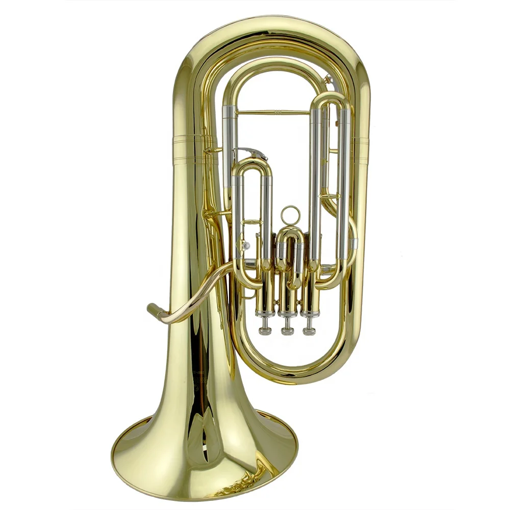 Gold lacquer  Euphonium 3 Pistons Phosphor copper leadpipe Cupronickel tuning pipe