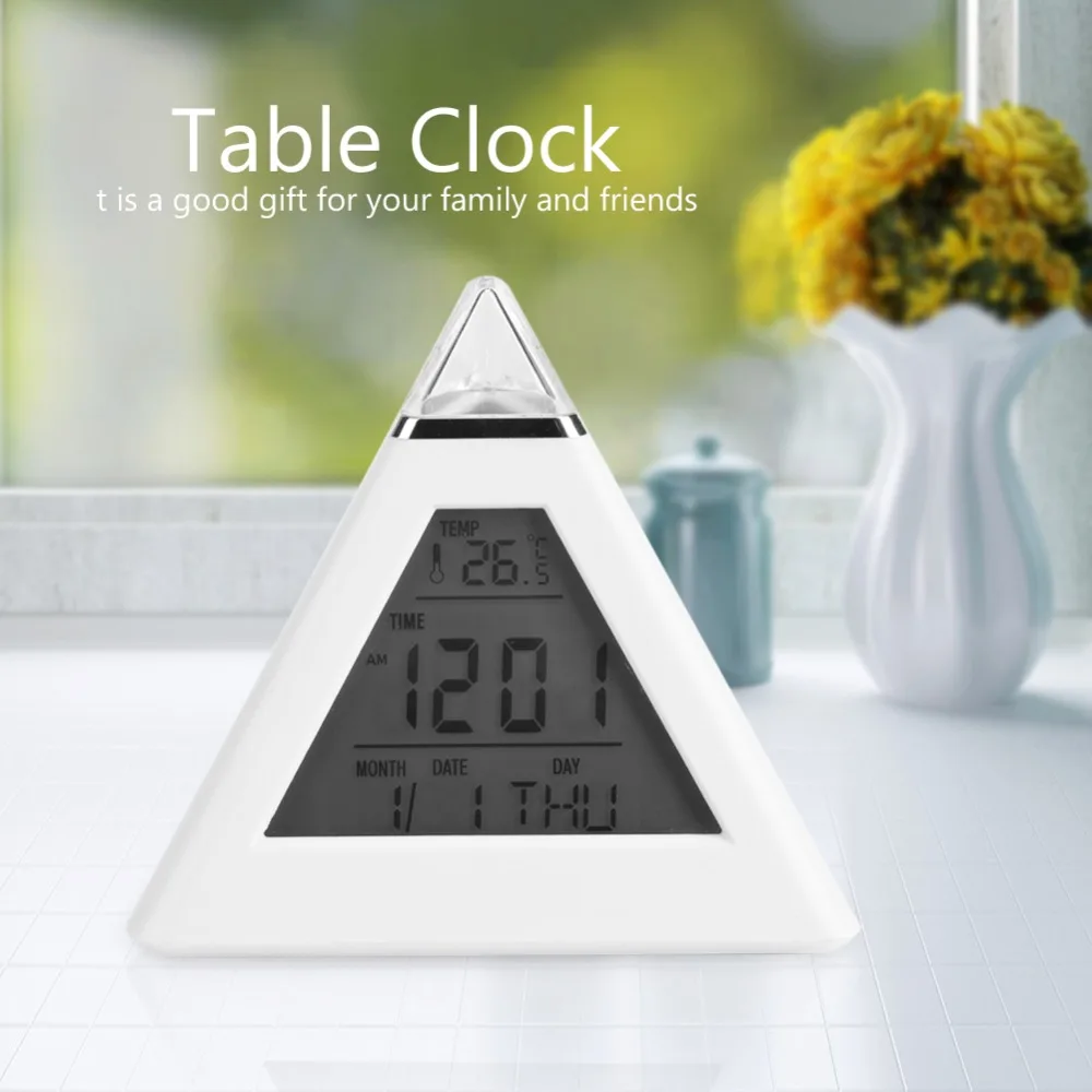 Pyramid LED Alarm Clock Thermometer 2