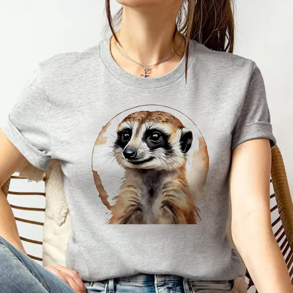 Meerkat t shirt women streetwear top girl designer clothes