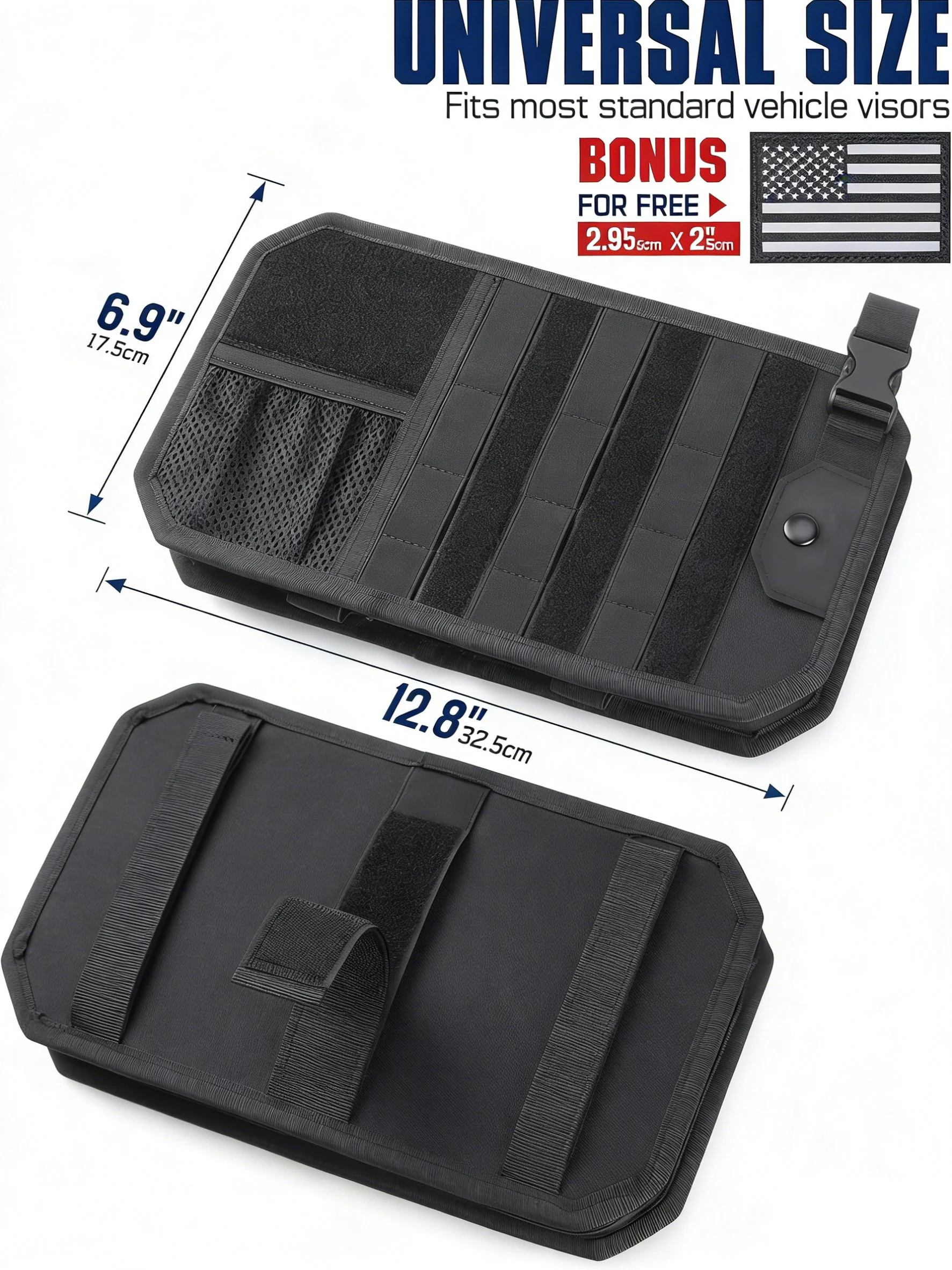 Organizador visera coche con panel MOLLE – Bolsa táctica universal - imagen 5