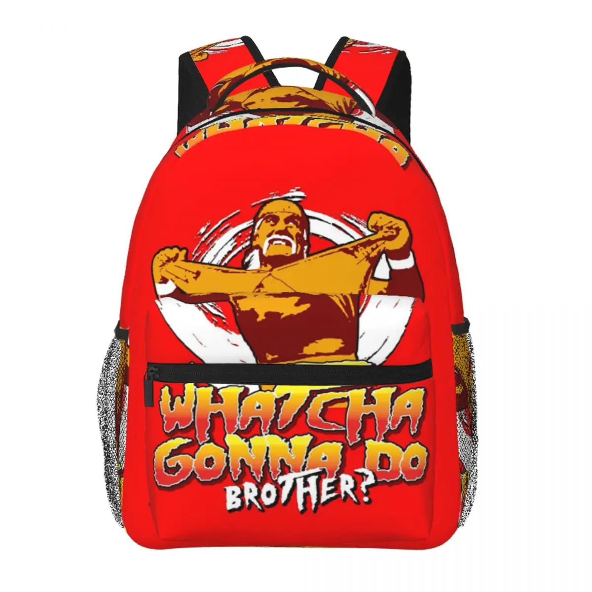 

Whatcha Gonna Do Brother Red Backpack Student BookBag Children School Bag Laptop Shoulder Bags for Boys Girls