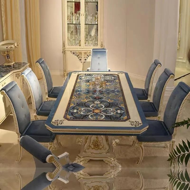 Luxury high-end dining table and home long table and chair combination