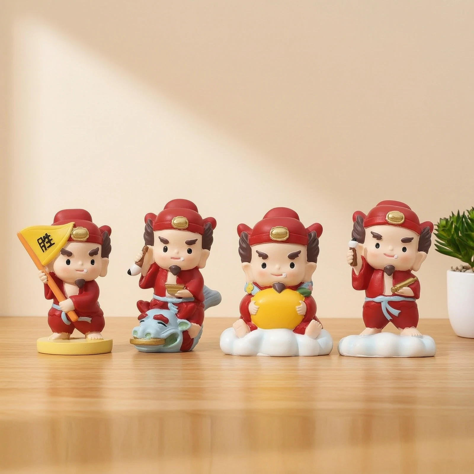 Scholar Figurine Cartoon Chinese Style Figurine Tabletop Ornament Traditional Tabletop Statue Fortunate for Students, Desk
