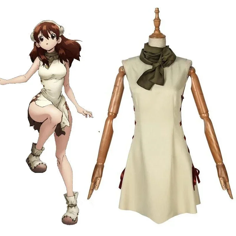 

Anime Dr. Stone Yuzuriha Ogawa Cosplay Costume Adult Taiju Oki Full Set Halloween Carnival Party Girl Dress
