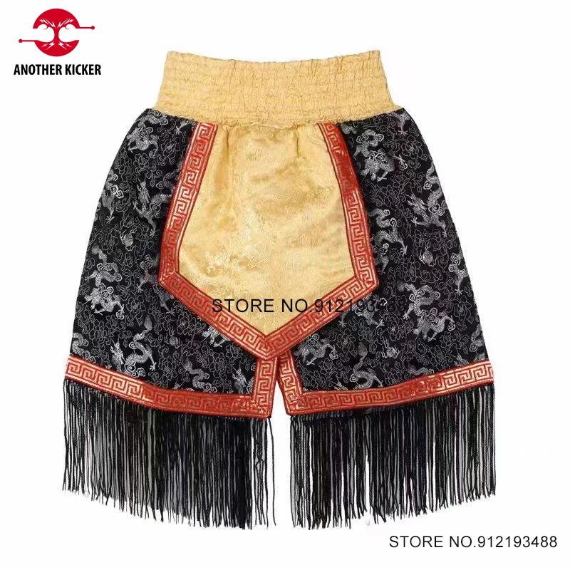 Kickboxing Shorts for Men Women Kids Boxing Shorts Tassels Ribbon BJJ Martial Arts MMA Muay Thai Cage Fighting Grappling Pants