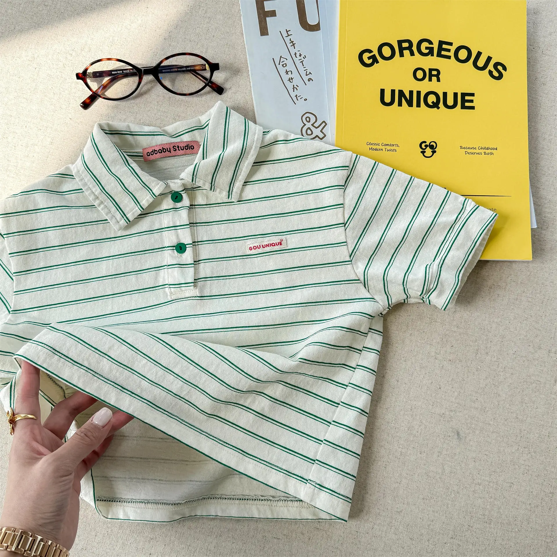 2026 Summer New Girls Striped T Shirts Kids Boys Polo Shirt Cotton Children Casual Tops Baby Tee Infant Casual T Shirt