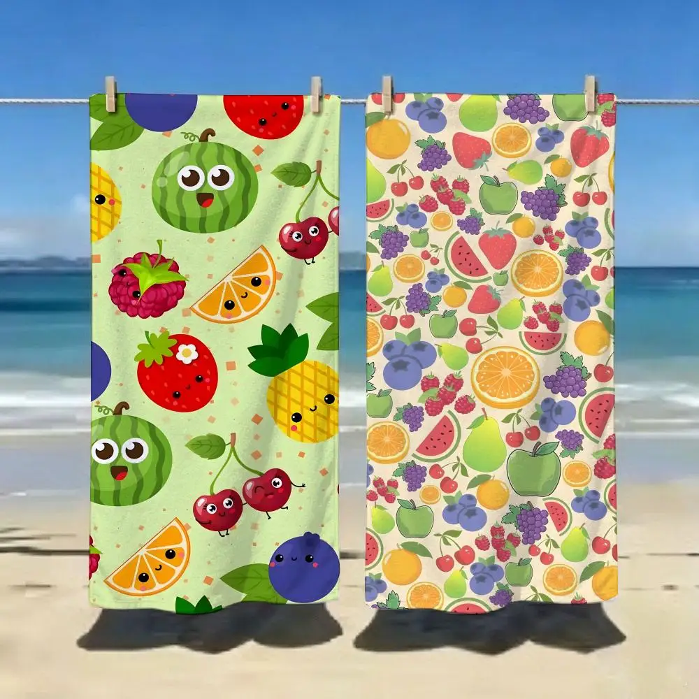 Soft Pastel Tropical Fruit Party Towel ultra-fine fiber quick drying absorbent bath towel, outdoor swimming sports towel