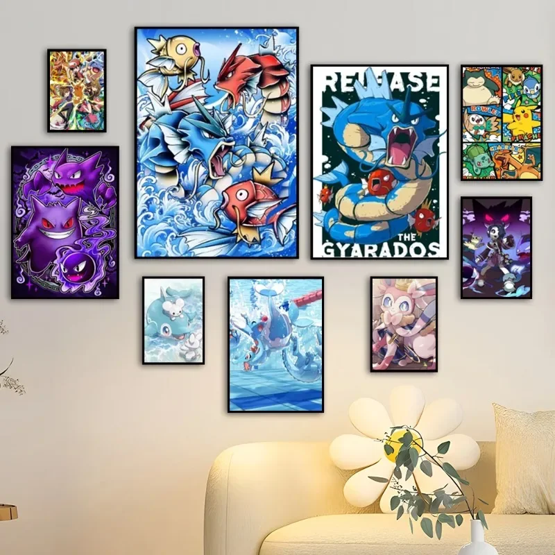 Pokemon Poster Gyarados Canvas Artwork Painting Modern Living Room Children Gifts Home Action Figures Children's Bedroom Decor