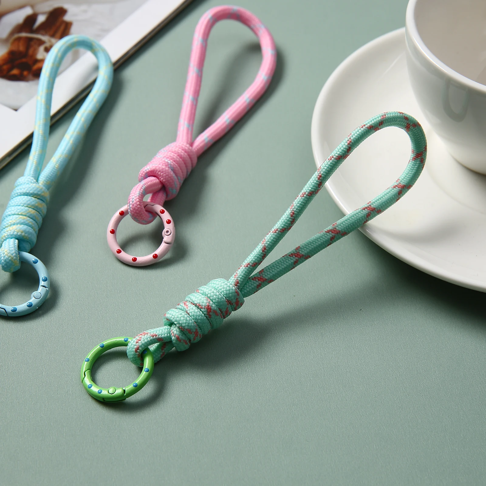 1/2/5/10/20 قطعة المفاتيح الإبداعية للهاتف المحمول الحبل مكافحة خسر عقدة حبل حزام حلقة رئيسية الرجال النساء Diy بها بنفسك مفتاح الملحقات #2