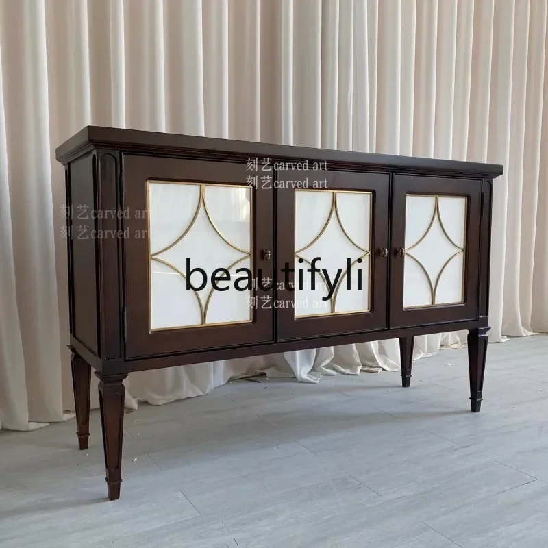 G Norwich Side Cabinet Ethan Entrance Cabinet Light Luxury Classical Allen Glass Cabinet
