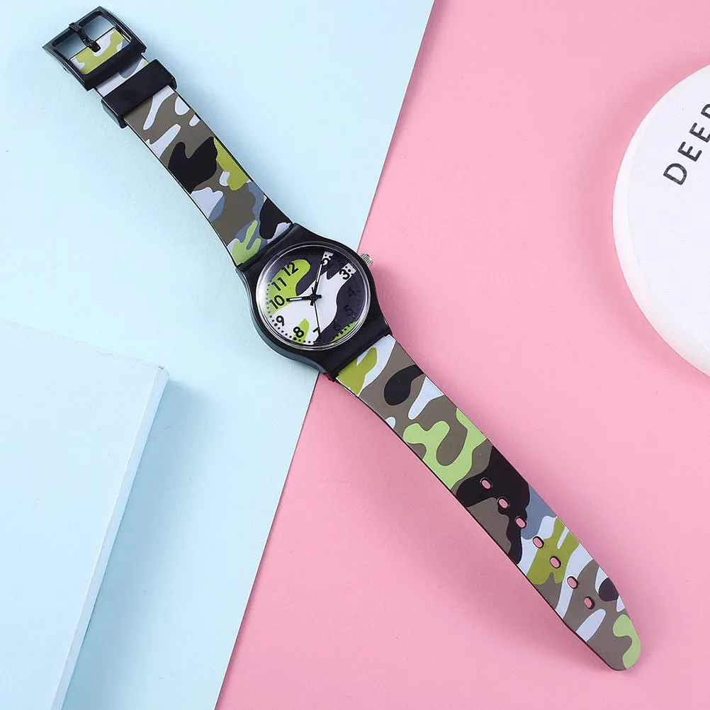 

1 pc Kids Watch Cartoon Watch For Children Camouflage Design Durable Waterproof Adjustable Fashion Cool Children'S Gift