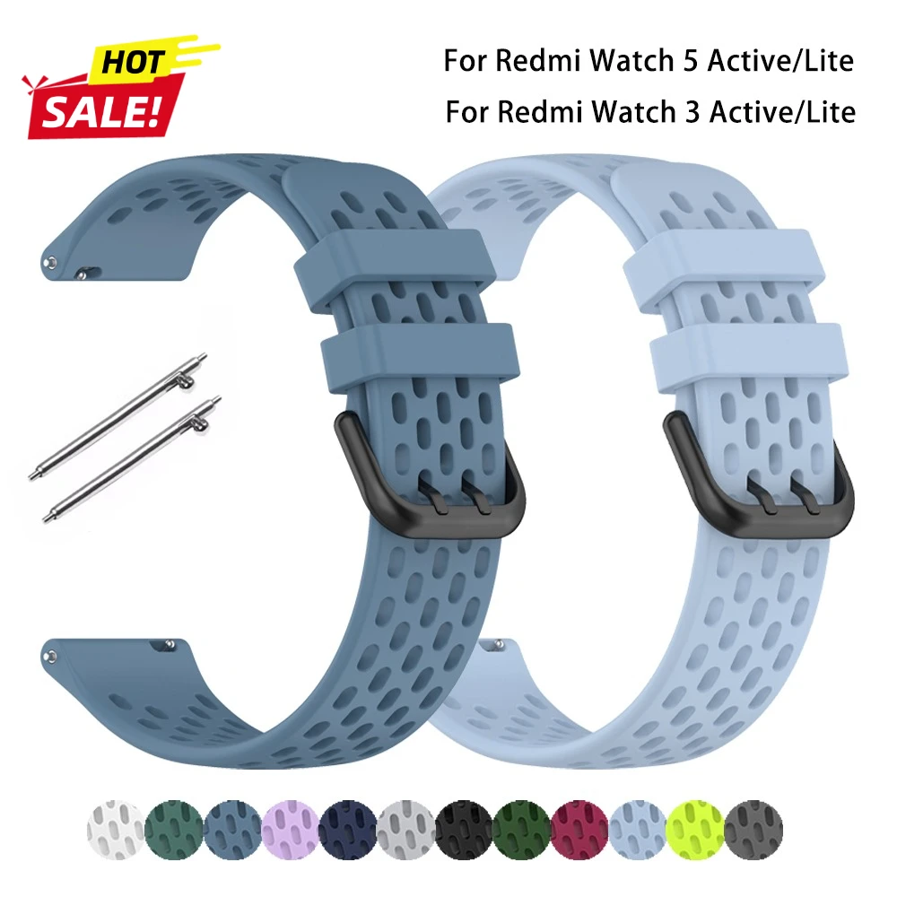 Hot Sale Sport Silicone Strap for Redmi Watch 5 Active 22mm Band Bracelet for Xiaomi for Redmi Watch 3 Active 3 Lite Wristband