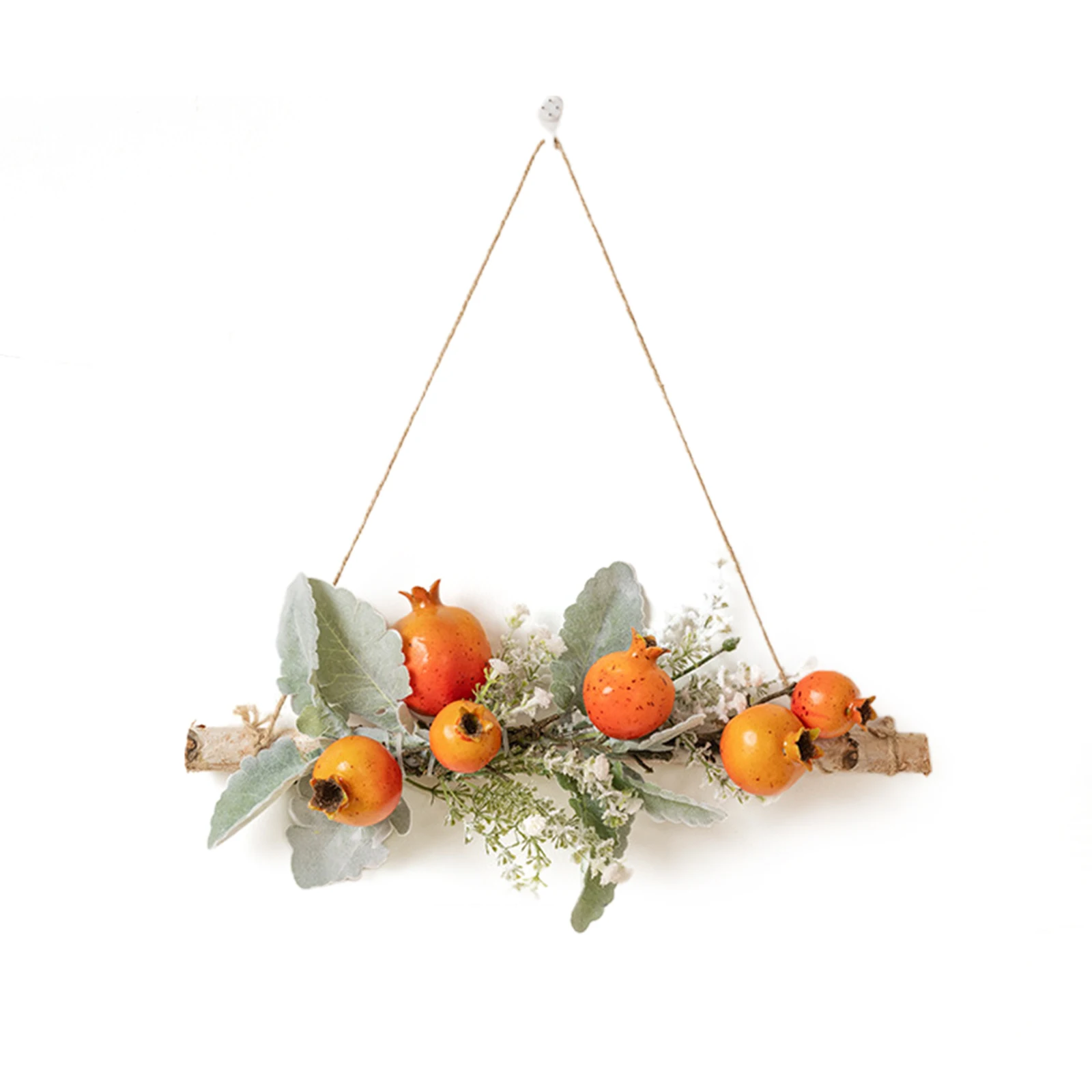 Artificial Fruit Swag Front Door Cotton Lemon Pomegranate Fruit Wreath Walls Hanging Fake Flower Pendants Home Party Decor