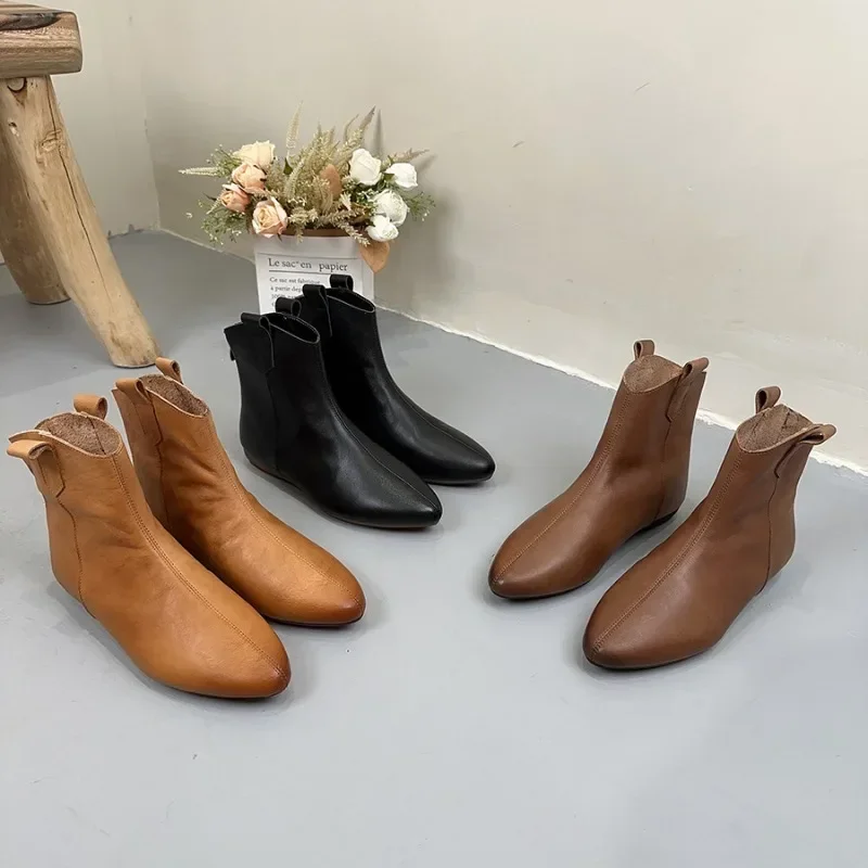 

New Women's Pionted Toe Chelsea Boots 2024 Autumn Fashion Back Zipper Chunky Heel Ankle Boots for Women Sexy Ladies Heeled Shoes