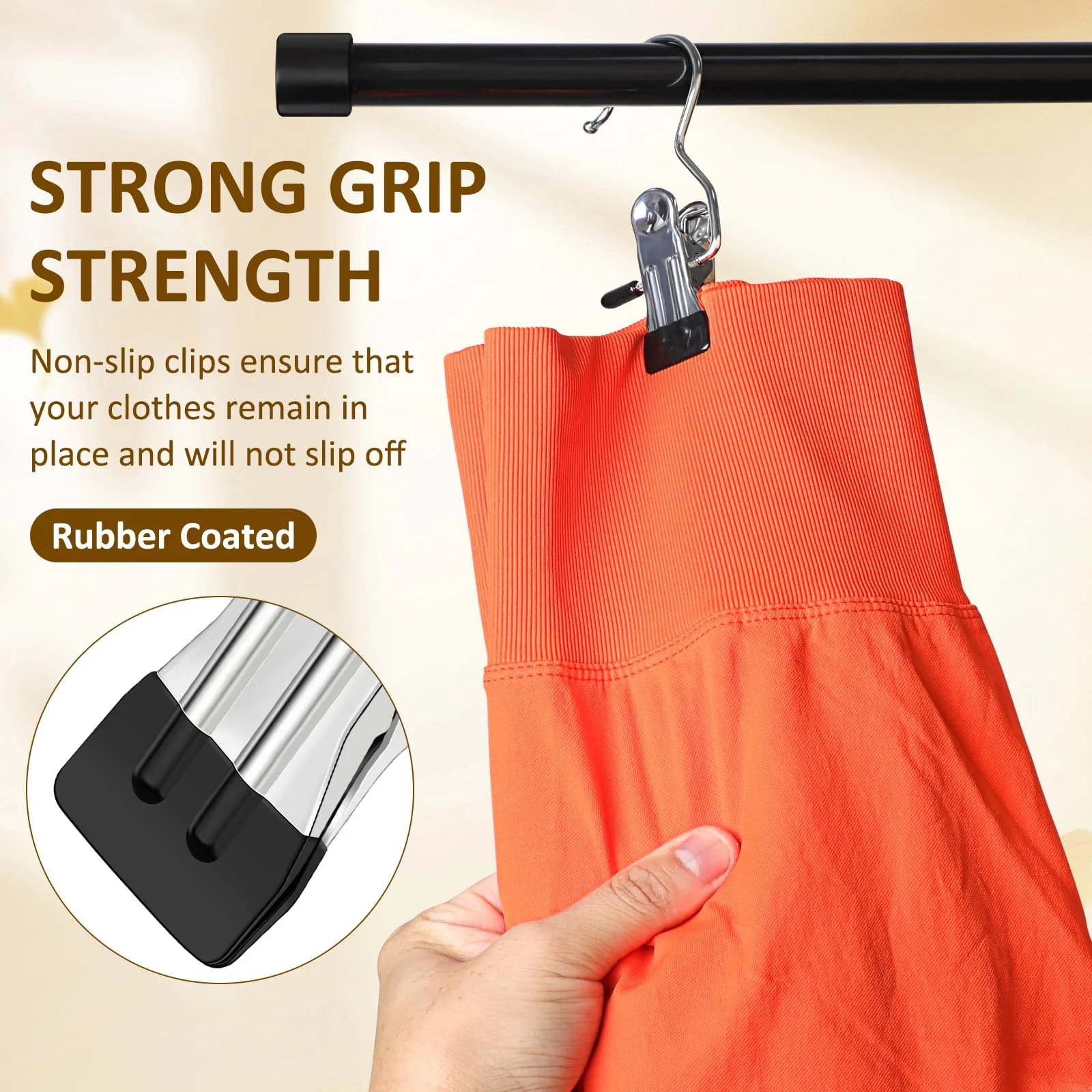 مشابك خطافية معدنية متعددة الاستخدامات لتخزين خزانة الملابس المحمولة للقبعات والأحذية والسراويل وموفرة للمساحة #4