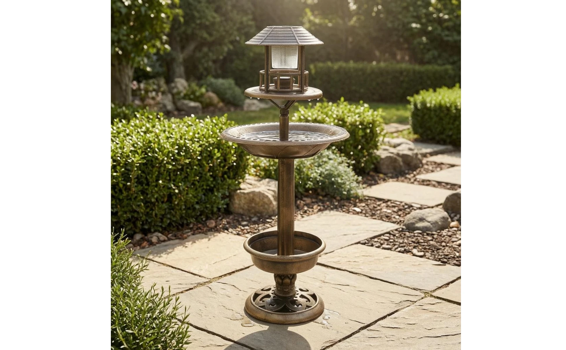 Decorative Birdbath Combo Scalloped Solar Bird Bath Garden Decor PP Plastic for Outdoor Decorative Birdbath Combo Scalloped Solar Bird Bath Garden Decor PP Plastic for Outdoor
