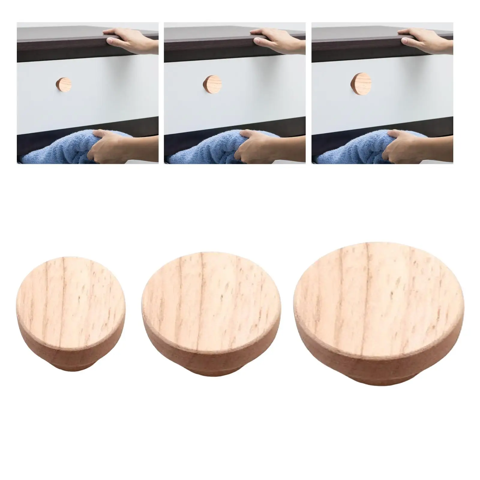 Wooden Knobs Cabinet Pulls Kitchen Sliding Door Bedside Dresser Decorative Furniture Handles for Living Room Home Bedroom Cafe