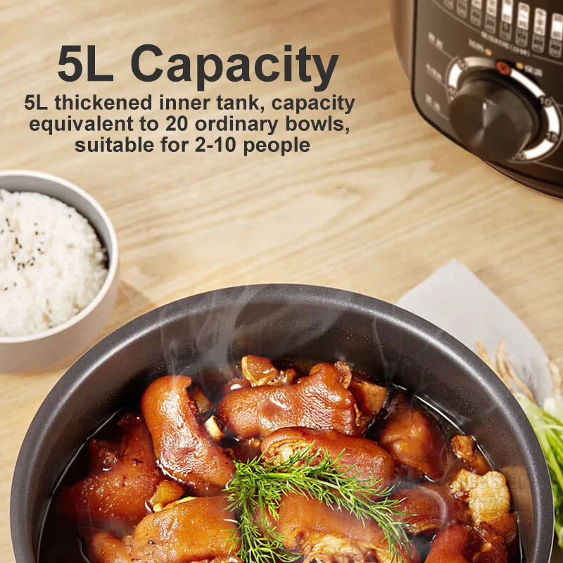 ميديا قدر الضغط الكهربائي 5L بطانة مزدوجة وعاء طبخ الأرز المنزلي 220 فولت أجهزة المطبخ طباخ كهربائي متعدد الوظائف
