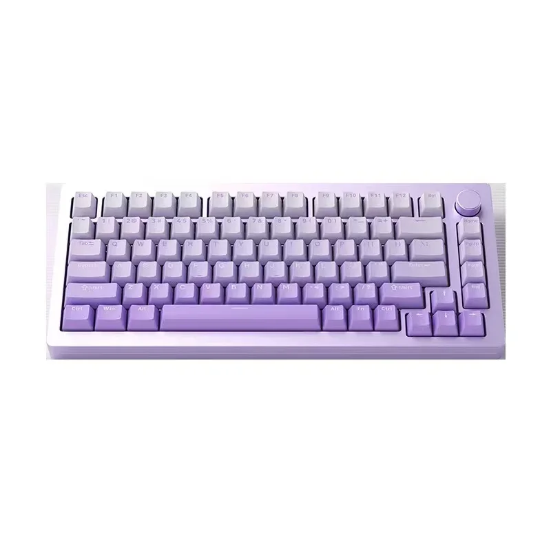 Gradient Keycap Three-mode Metal Mechanical Keyboard Full-key Hot-swappable RGB Gradient Game Mechanical Keyboard