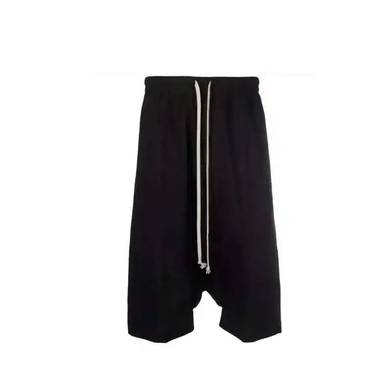 HKSH Spring Summer New Men\'s Tide Dark RO Knitted Crotch Pants Metal Copper Buckle Capris Inner Edge Trendy Casual Shorts HK2222