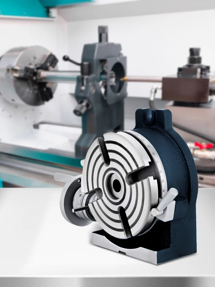 SucceBuy 150mm/5.9In Vertical & Horizontal Rotary Table Adjustable Dividing Plate Index System Dividing Head for Milling Machine