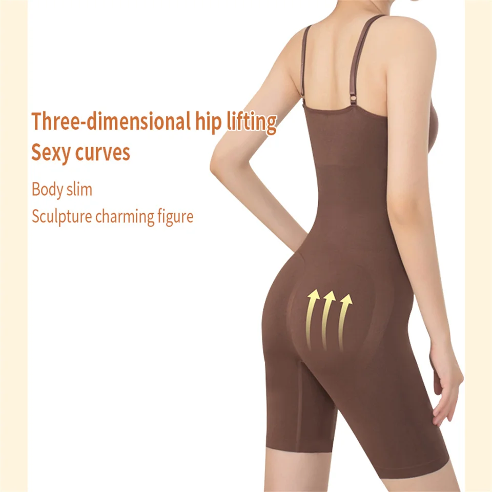 Becirzet Damen Bodysuit Shapewear Push-Up Korsett Taillentrainer Körperformer Schlankmachender Body mit Offenem Schritt Damen-Jumpsuit Unterwäsche – Detail 5