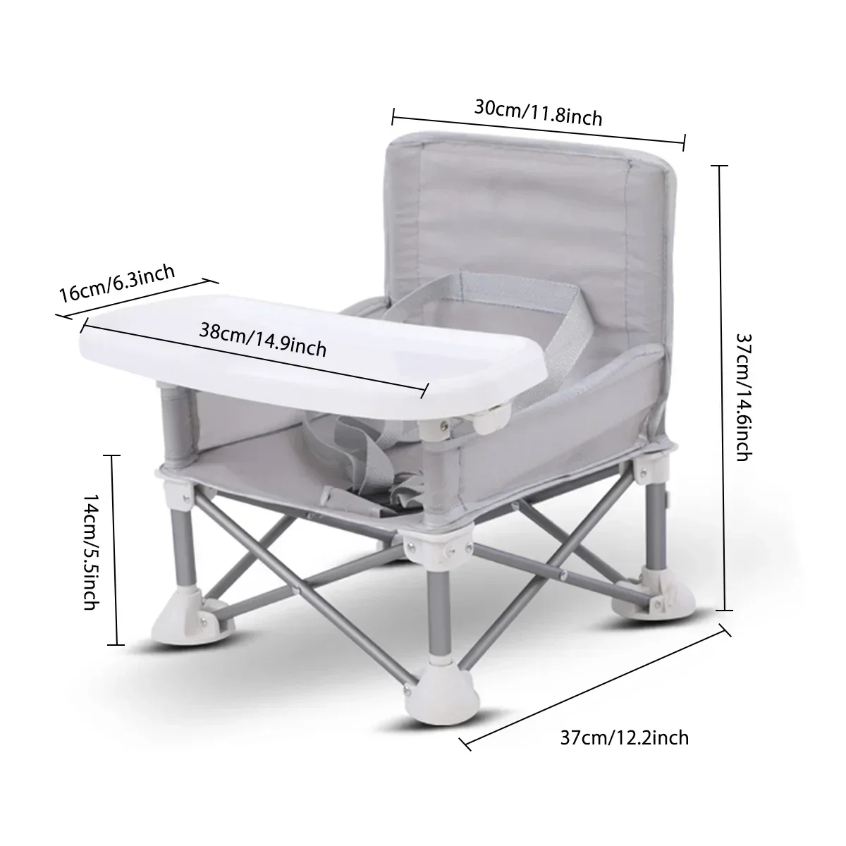 Chaise de bébé compacte et pliable en alliage, avec ceinture de sécurité, pour l'intérieur et l'extérieur, facile à transporter, pour le camping et les pique-niques